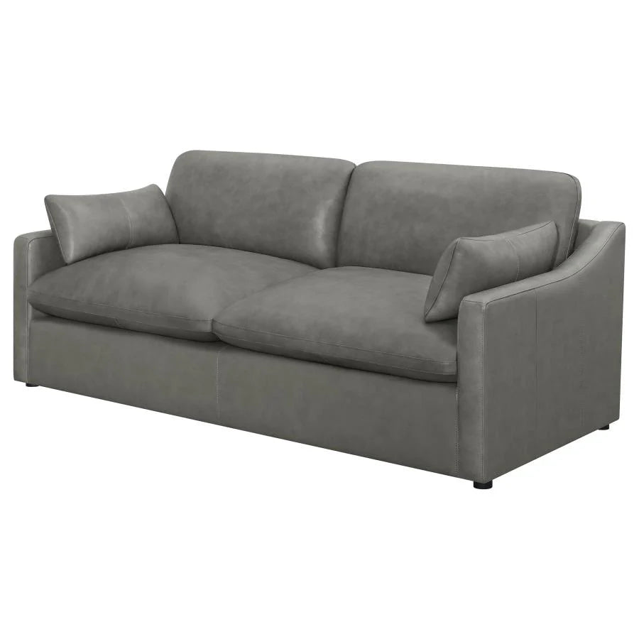 Leather Cloud Gray Sofa