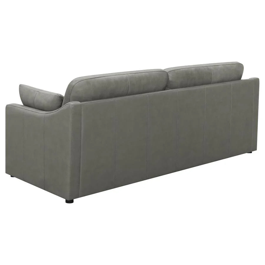 Leather Cloud Gray Sofa