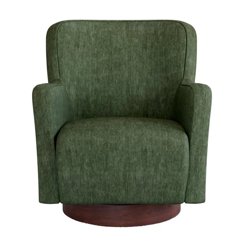 Lara Swivel Chair w/Wood Base - Moss