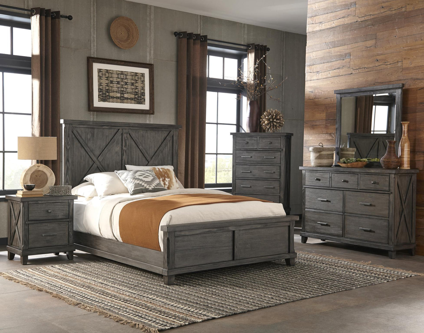 Farm House Grey Queen Bed