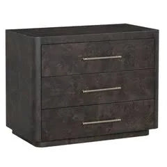 Alder & Tweed Marshall 3 Drawer Nightstand, Chocolate