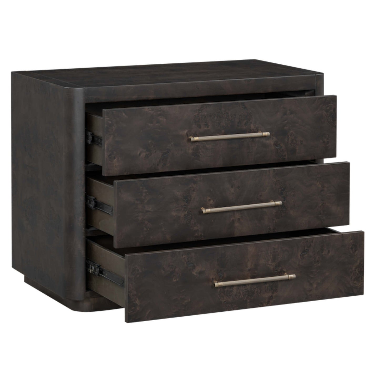 Alder & Tweed Marshall 3 Drawer Nightstand, Chocolate