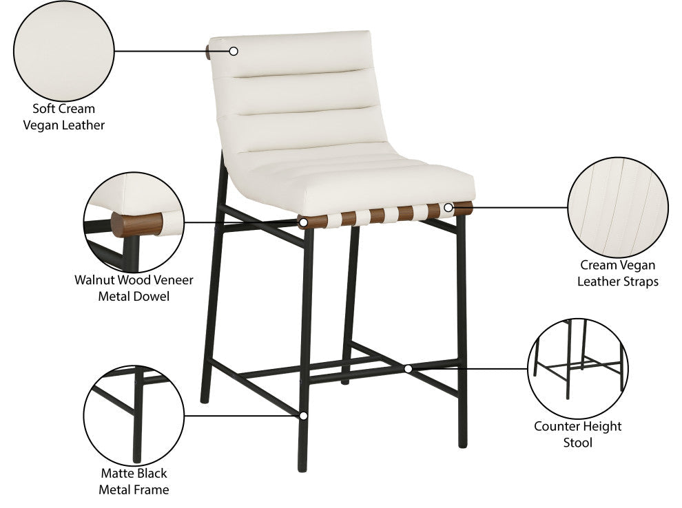 Vegan Leather Counter Stool