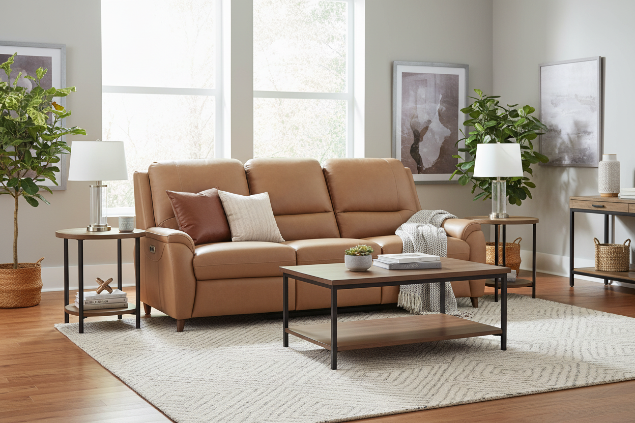 PARKER HOUSE AUSTIN - CARAMEL CREAM POWER SOFA