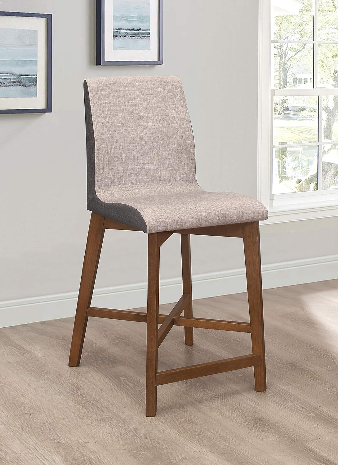 Logan Upholstered Fabric Counter Stool