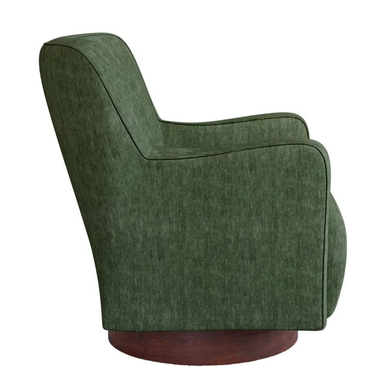 Lara Swivel Chair w/Wood Base - Moss