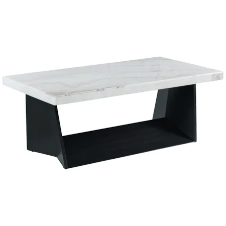 Contemporary Coffee Table with Marble Top