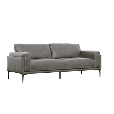 Charcoal Leather Modern Sofa | New Arrival