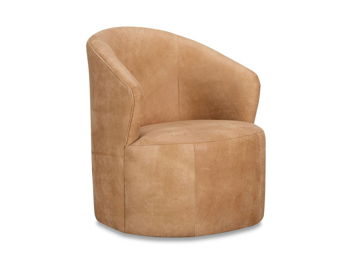 Ivy Swivel Chair Forest Green Leather Color