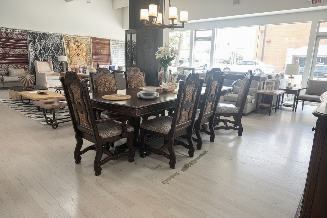 Solid Wood Table with 8 chairs