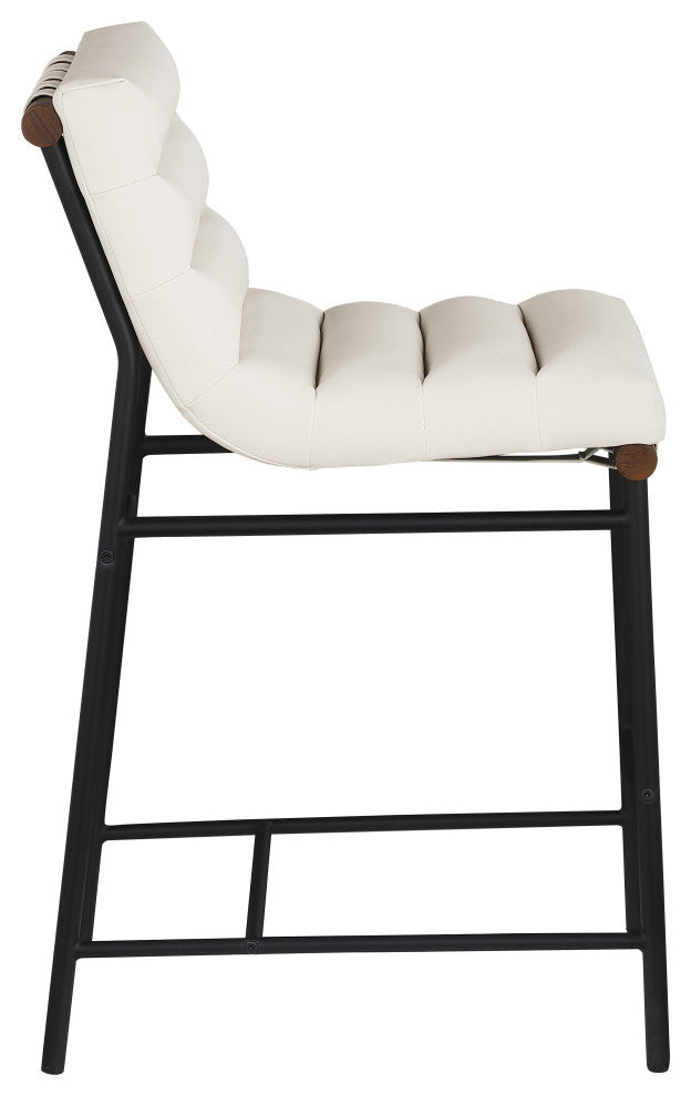 Vegan Leather Counter Stool