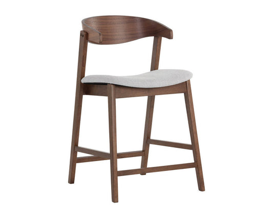 Walnut Light Gray Counter Stools