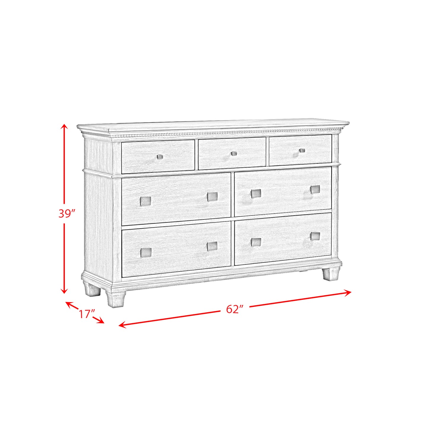 Crawford 7 Drawer Dresser