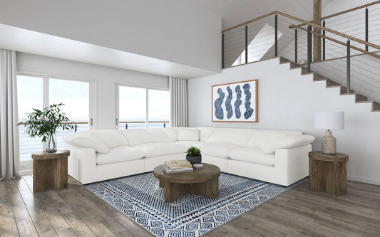 Winston  Bone 4pc(2 corners 1 armless 1 ottoman) Modular Sectional High Performance Fabric