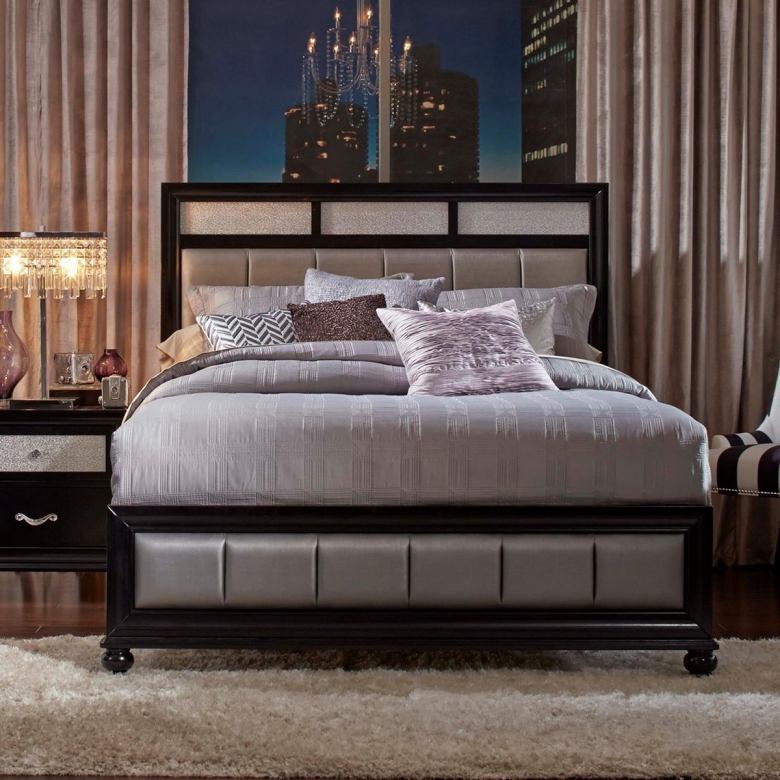 Barzini Eastern King Panel Bed (Black)