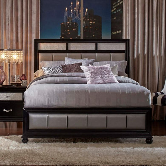 Barzini Eastern King Panel Bed (Black)