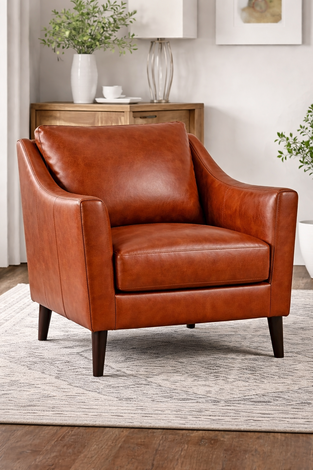 Ava Cinnamon Leather Chair