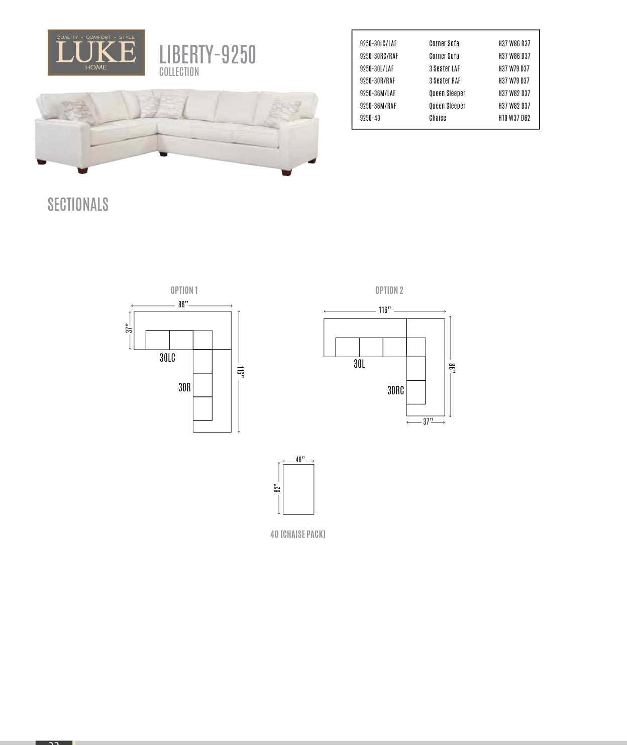 Luke Home Liberty sectional