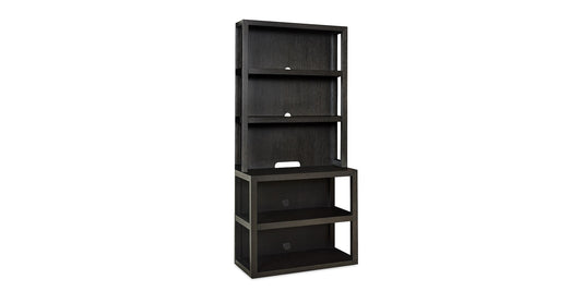 Bassett HomeWork Bookcase and Hutch In Dark Mocha