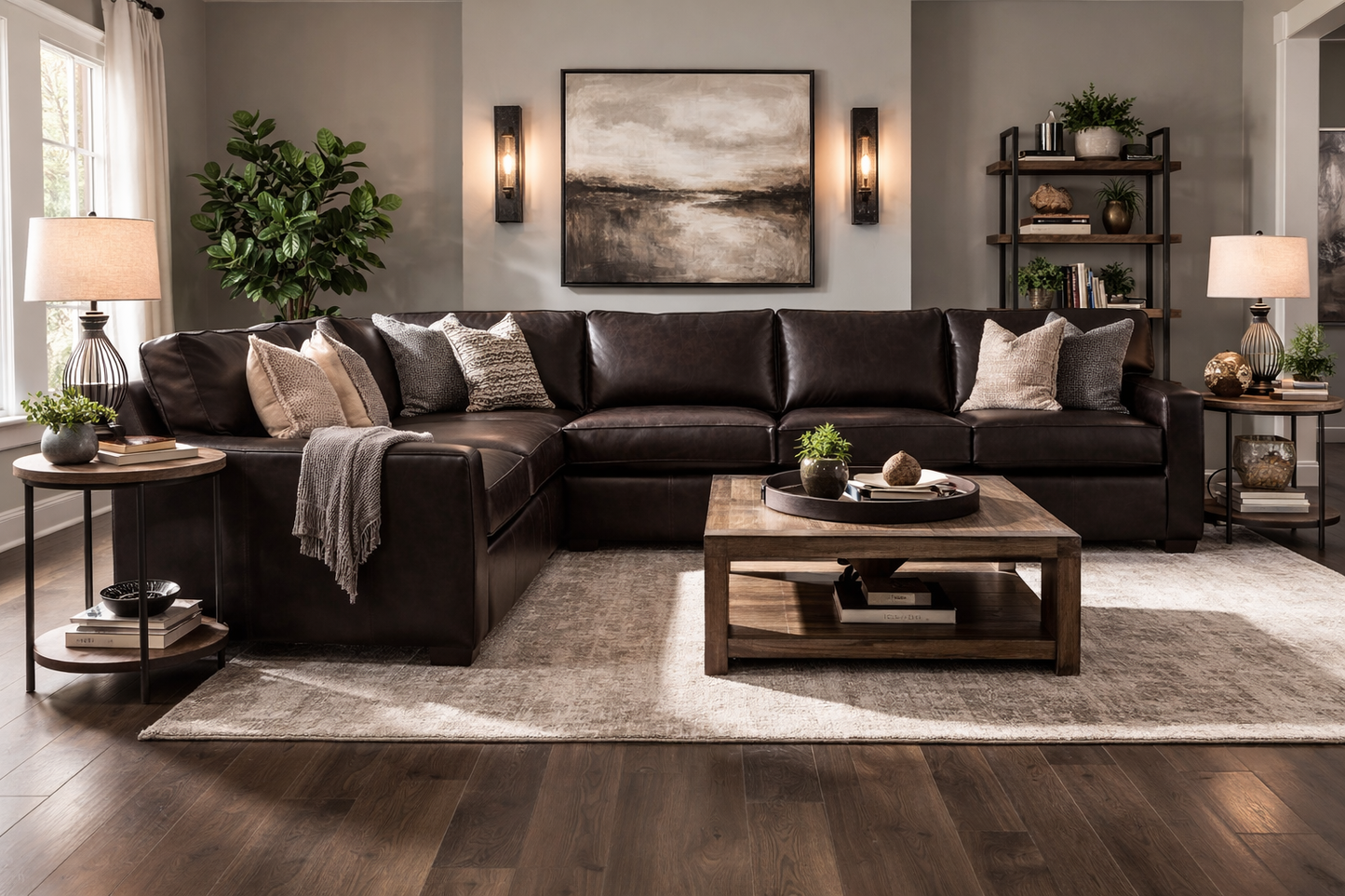 Stone and Leigh Leather Sectional