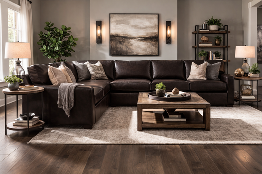 Stone and Leigh Leather Sectional