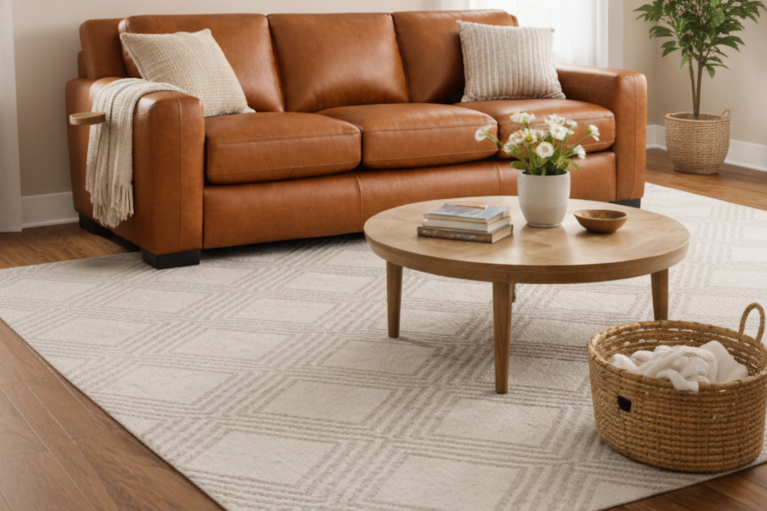 Retro Leather Sofa In Carmel