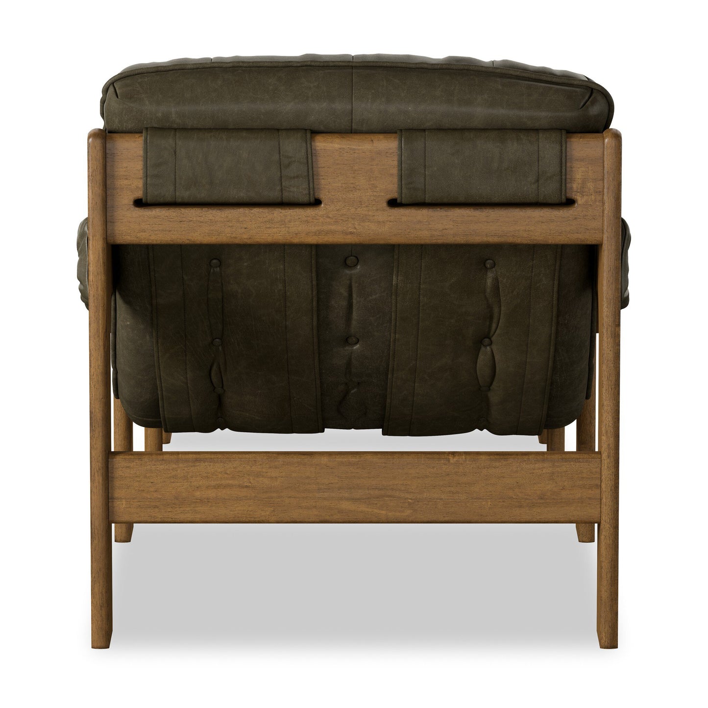 Halston Green Leather With Ottoman