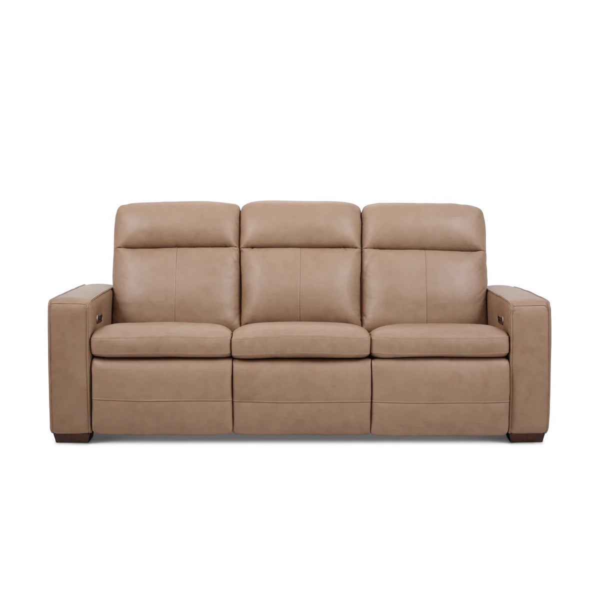 Dutch Leather Power Reclining Sofa with Console, Power Headrest, & Lumbar