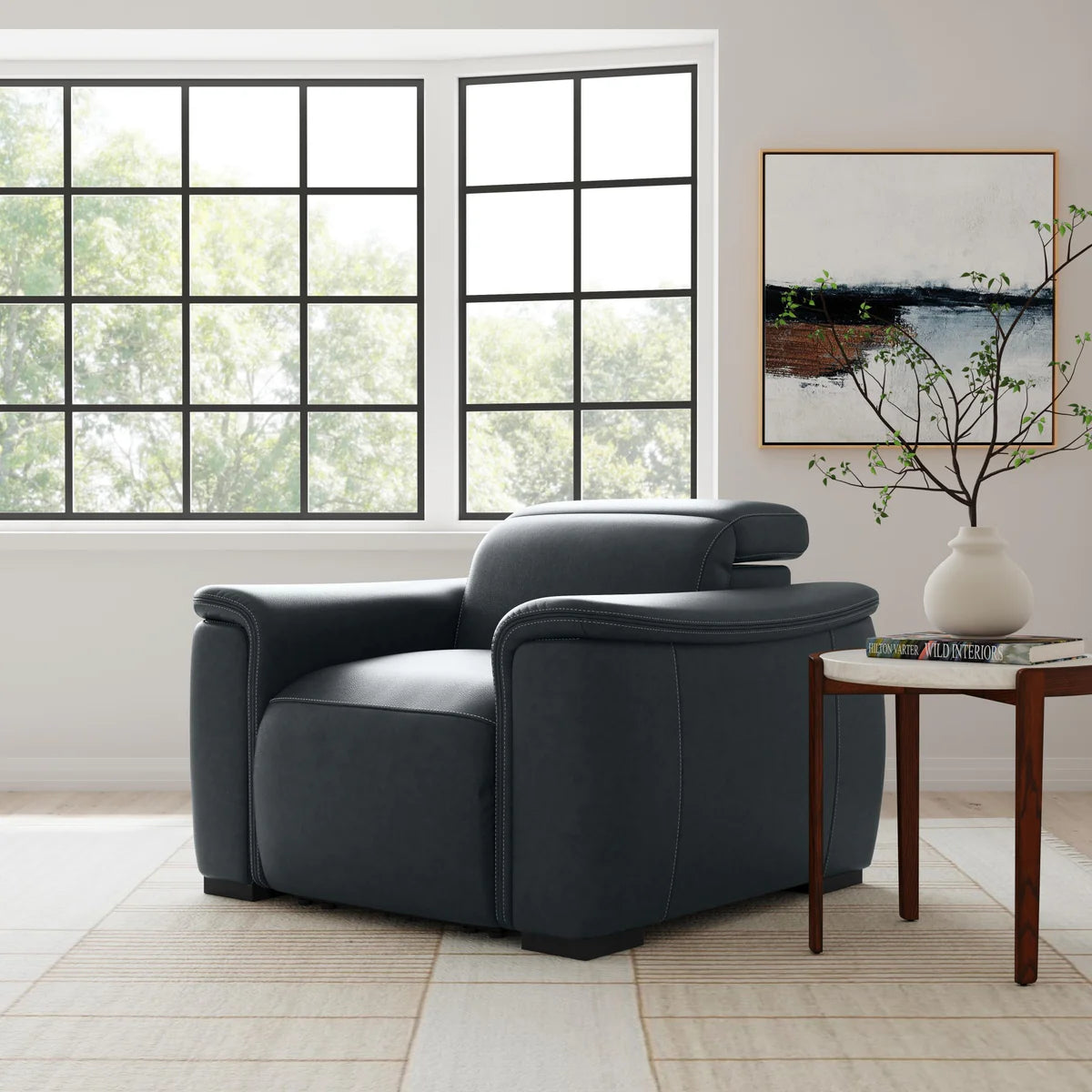 Flex Steel Camden Leather Power Recliner with Power Headrest