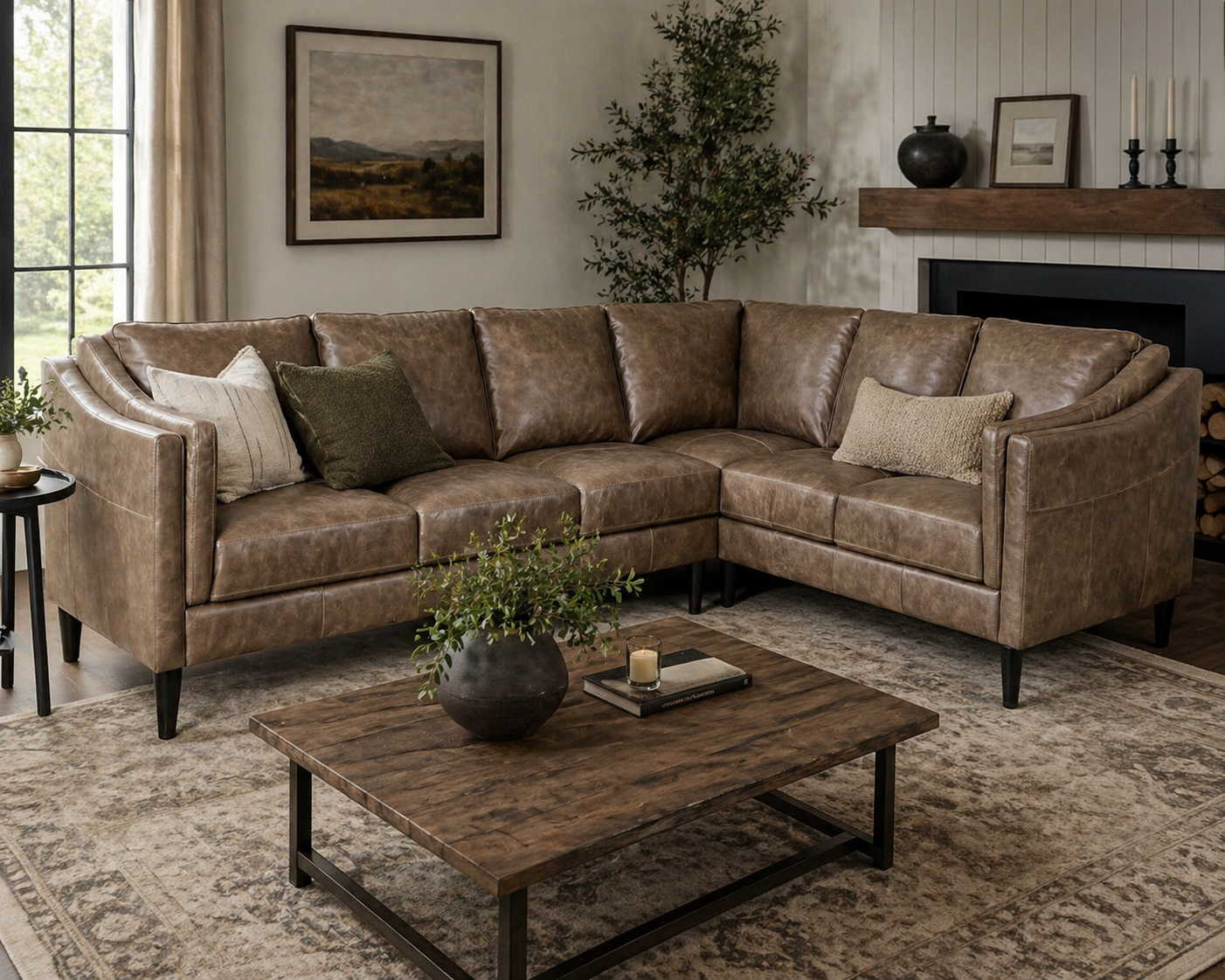 Ava Leather Sectional