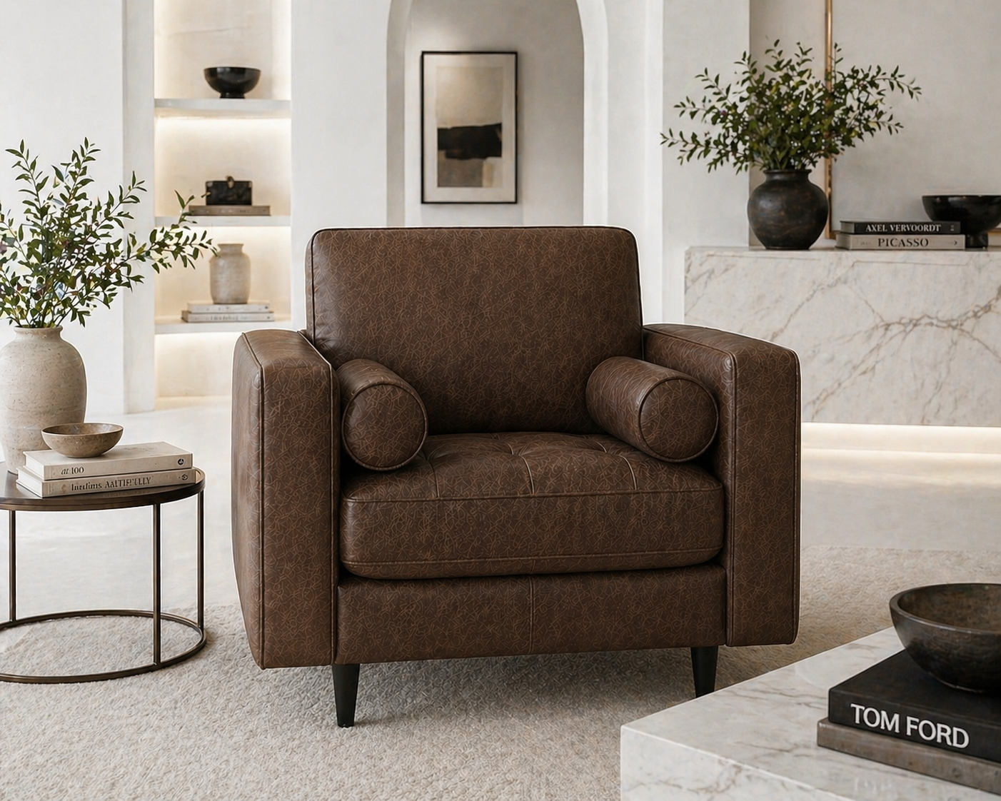 Sabrina Leather Chair Bomber Tan