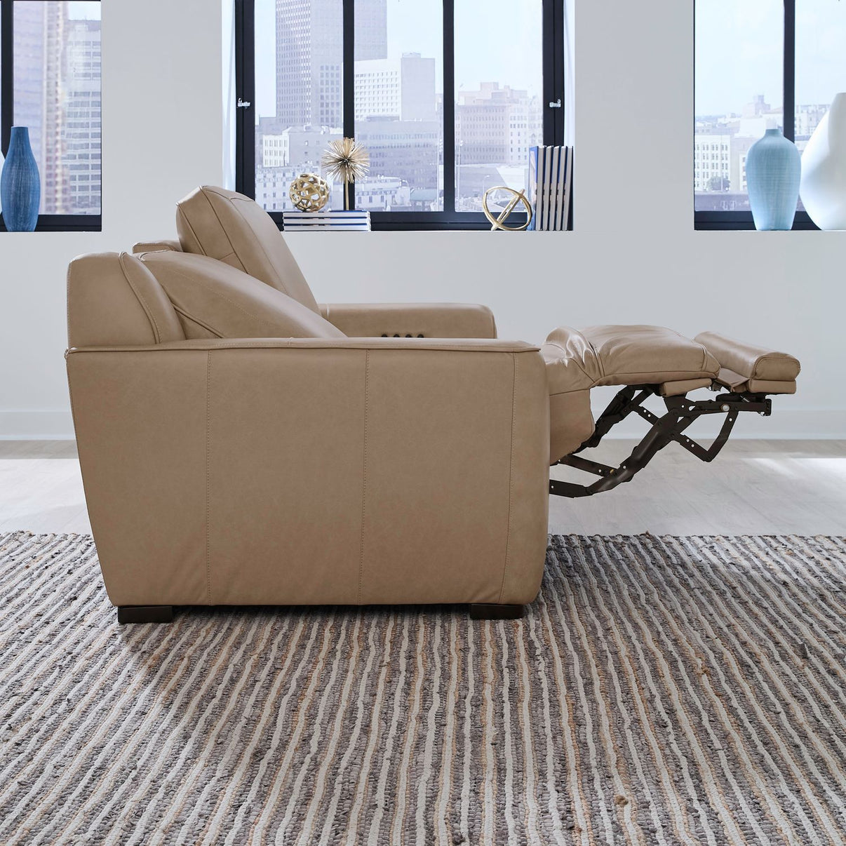 Blade Leather Recliner Sectional