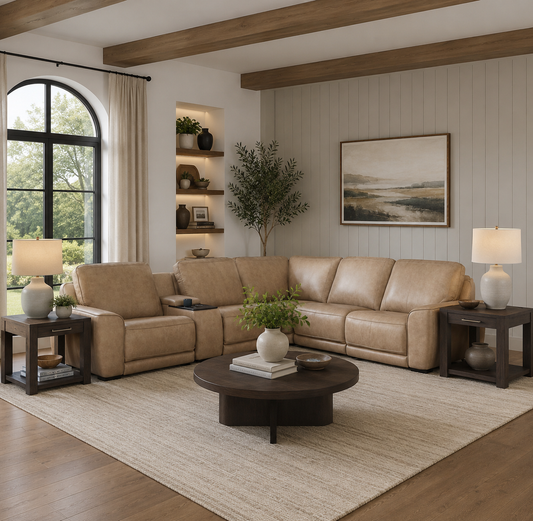 Blade Leather Recliner Sectional