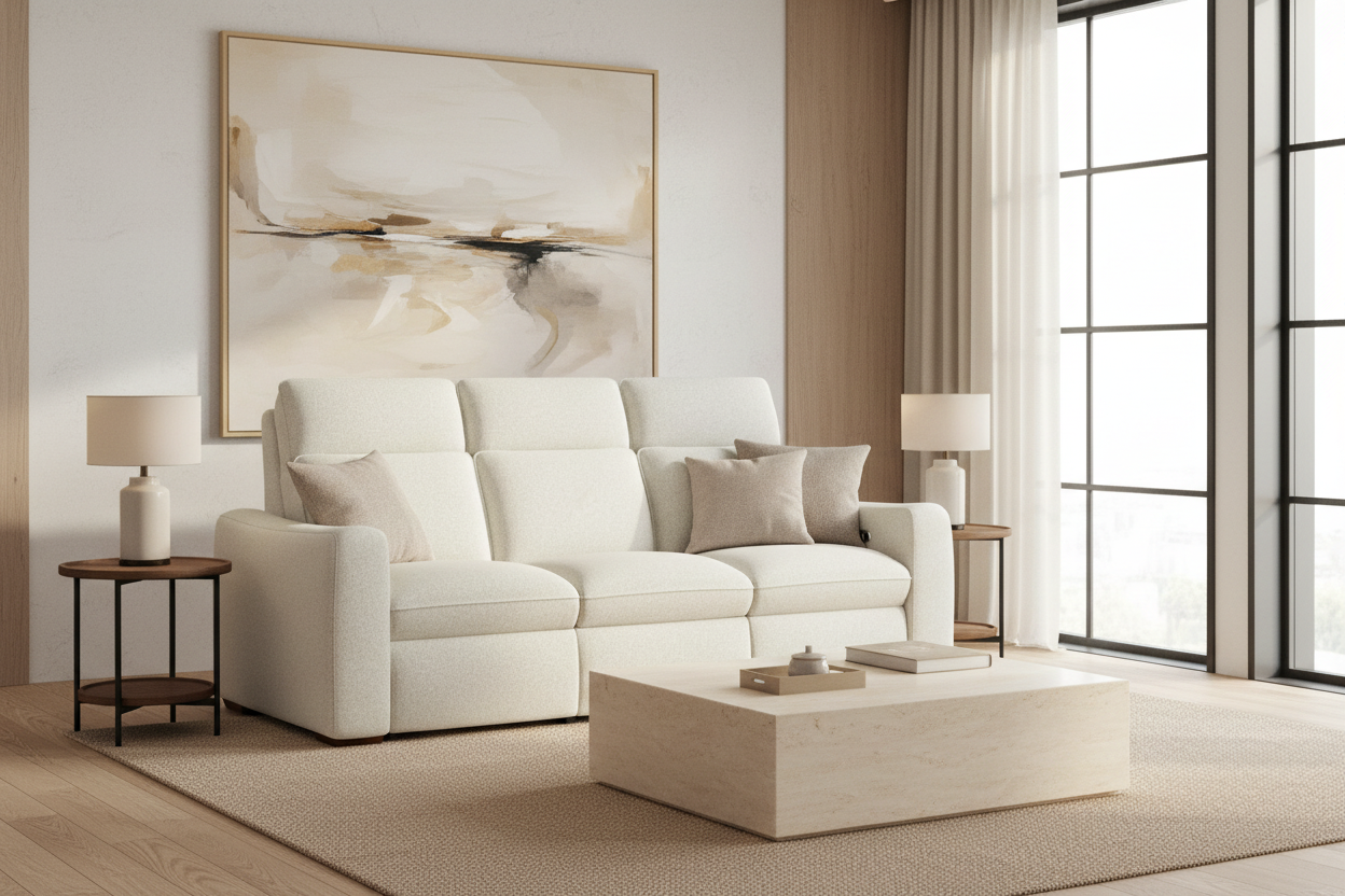 Ava Fabric Power Reclining Sofa with Power Headrest & Lumbar