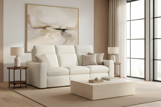 Ava Fabric Power Reclining Sofa with Power Headrest & Lumbar
