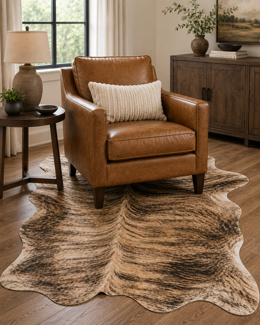 Cowhide area rug