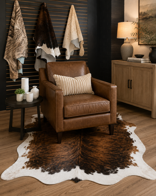 Cowhide area rug