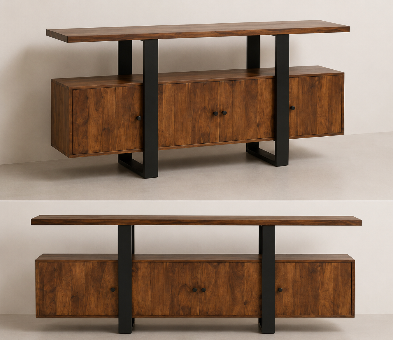 Shesham Live edge console Oak