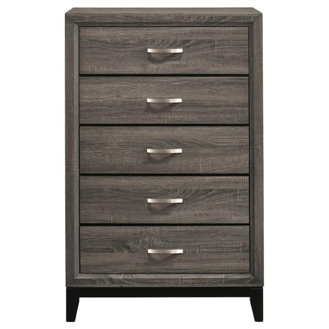 5-drawer Bedroom Chest Grey Oak