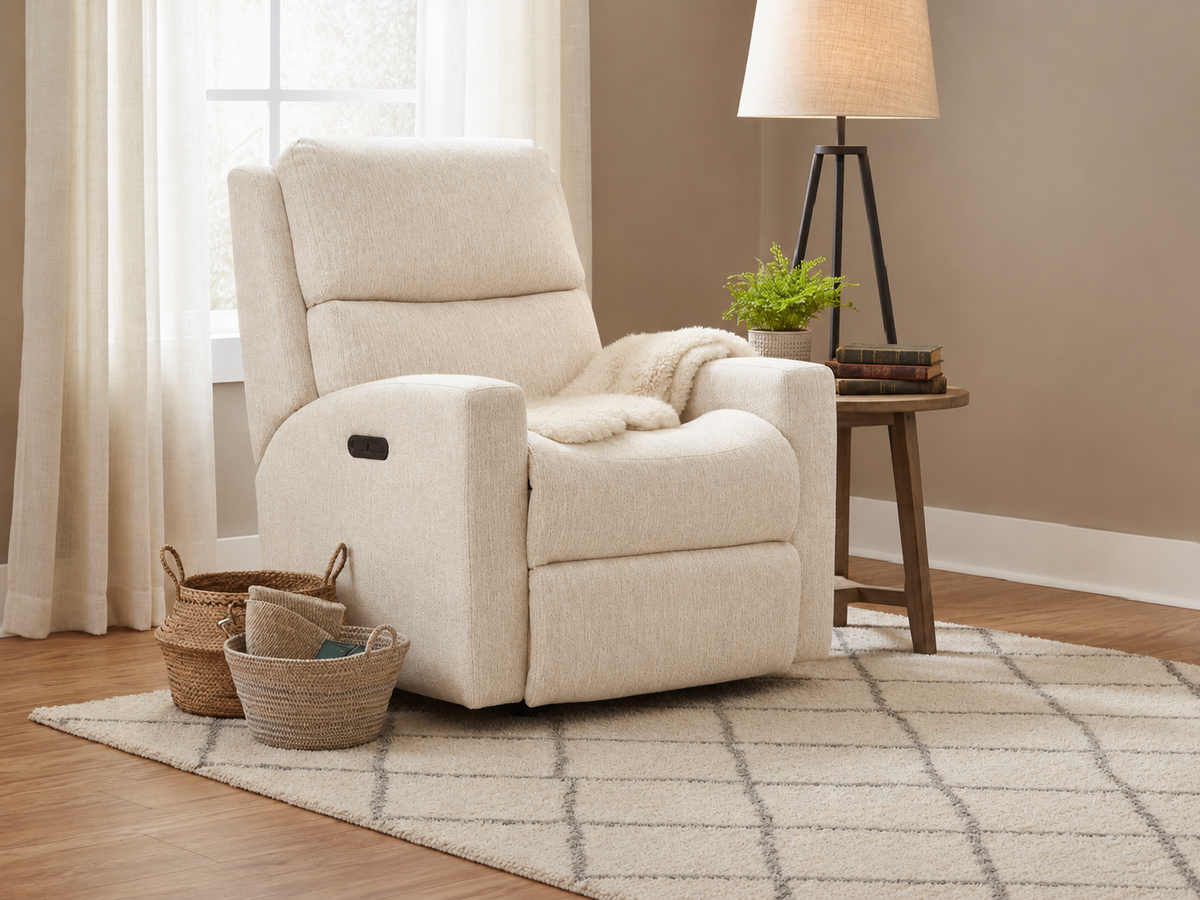 Catalina Fabric Power Rocking Recliner with Power Headrest
