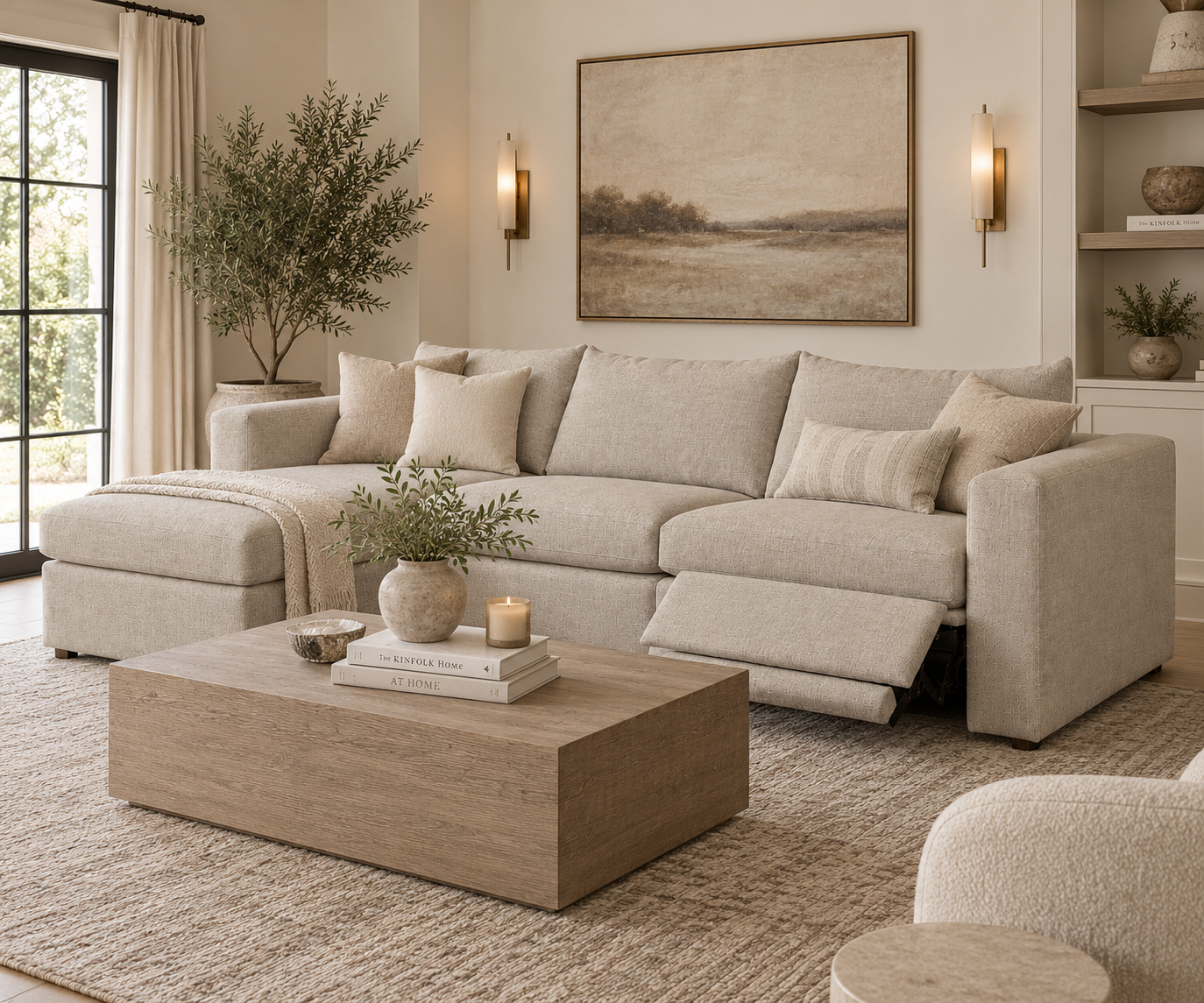 Beckham Motion Track Arm Reclining Chaise Sectional