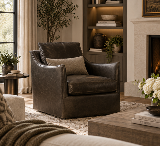 Hooker Cade Swivel Leather Chair