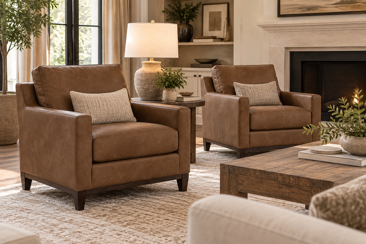 Bassett Sanford Leather Slope Chair