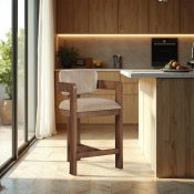 Nacha Counter Stool In Beige Velvet Also Available In Dining Chairs