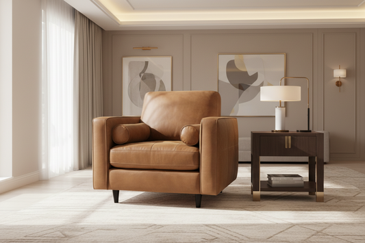 Sabrina Leather Chair Brown