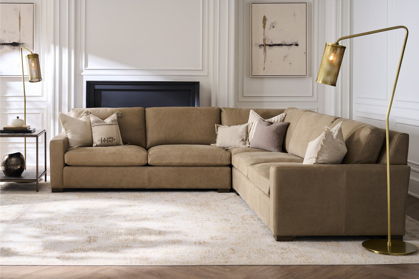 Universal Fletcher Leather Sectional